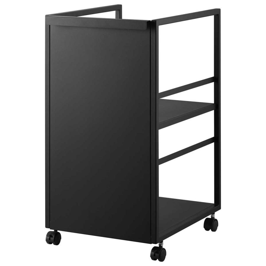 収納ワゴン tower タワー 目隠しワゴン スリム キャスター スリム 隙間収納 キャスター付き 山崎実業 正規品 8469 ブラック | tower | 01