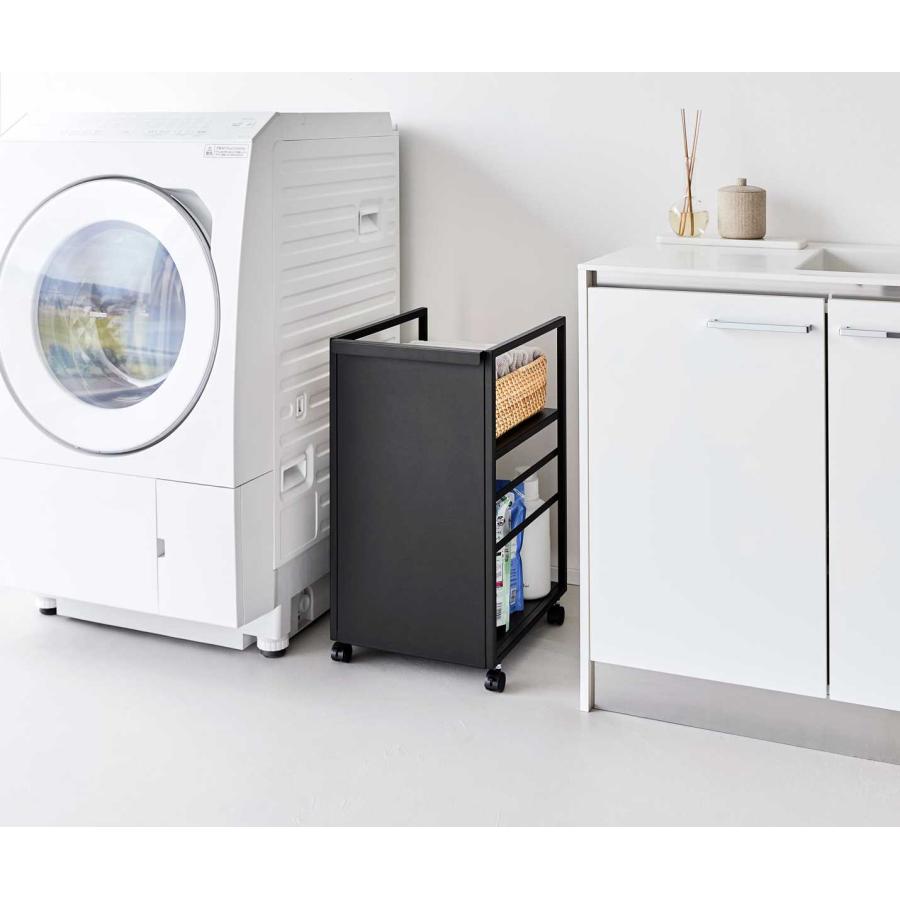 収納ワゴン tower タワー 目隠しワゴン スリム キャスター スリム 隙間収納 キャスター付き 山崎実業 正規品 8469 ブラック | tower | 03