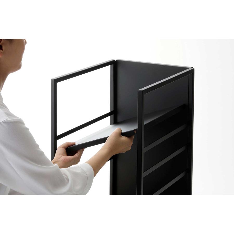 収納ワゴン tower タワー 目隠しワゴン スリム キャスター スリム 隙間収納 キャスター付き 山崎実業 正規品 8469 ブラック | tower | 06