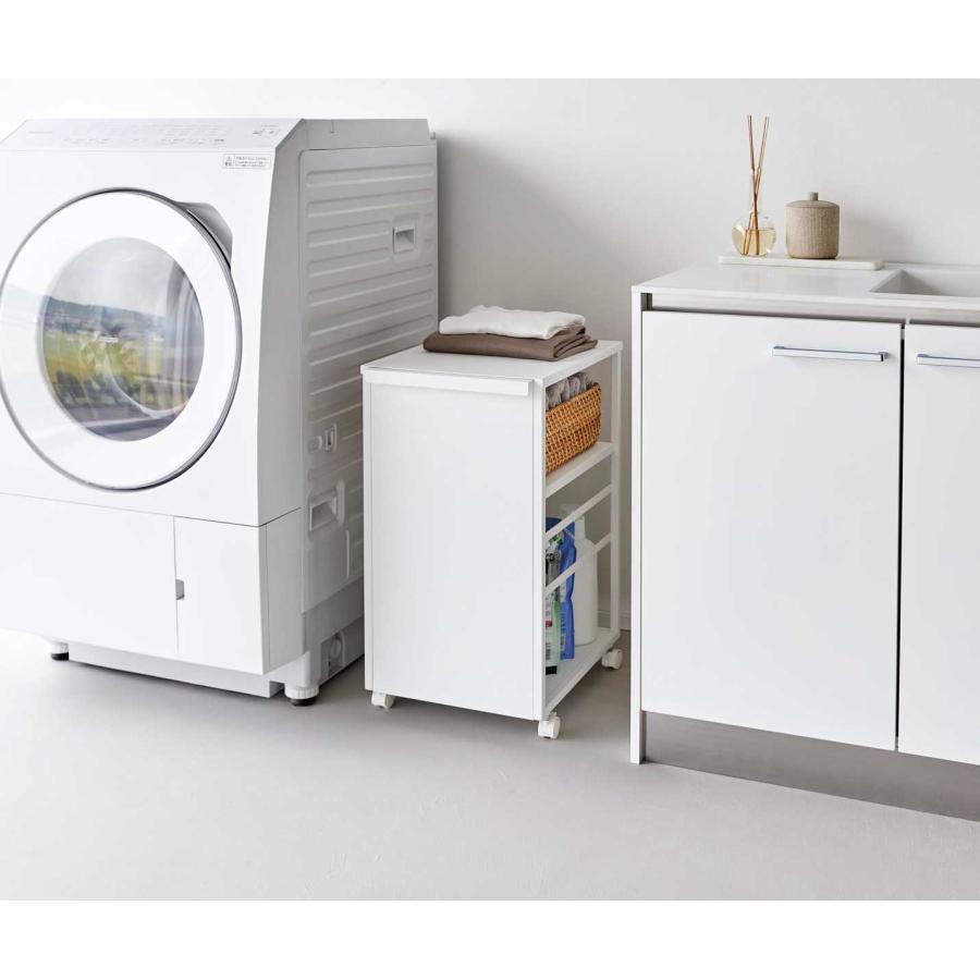 収納ワゴン tower タワー 目隠しワゴン スリム 天板付き キャスター スリム 隙間収納 キャスター付き 山崎実業 正規品 8470 ホワイト | tower | 03