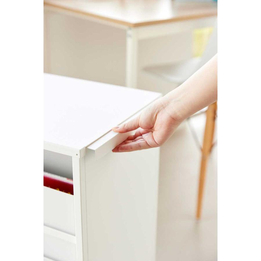 収納ワゴン tower タワー 目隠しワゴン スリム 天板付き キャスター スリム 隙間収納 キャスター付き 山崎実業 正規品 8470 ホワイト | tower | 05