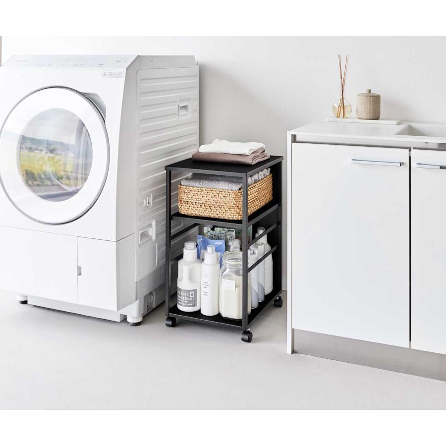 収納ワゴン tower タワー 目隠しワゴン スリム 天板付き キャスター スリム 隙間収納 キャスター付き 山崎実業 正規品 8471 ブラック | tower | 04