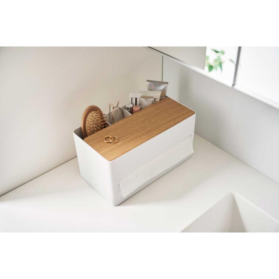 ティッシュケース RIN リン 厚型対応ティッシュケース&リモコンスタンド リモコンスタンド 天然木 ティッシュカバー 山崎実業 正規品 10415 ナチュラル |  | 05