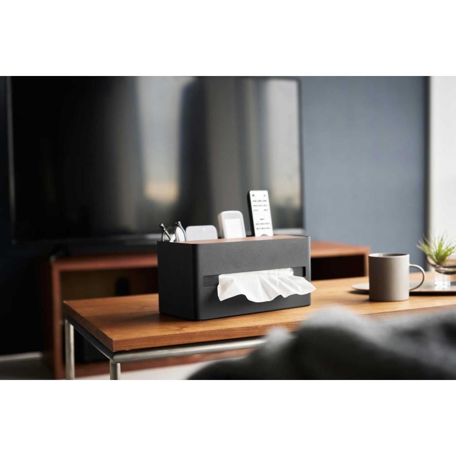 ティッシュケース RIN リン 厚型対応ティッシュケース&リモコンスタンド リモコンスタンド 天然木 ティッシュカバー 山崎実業 正規品 10414 ブラウン |  | 02