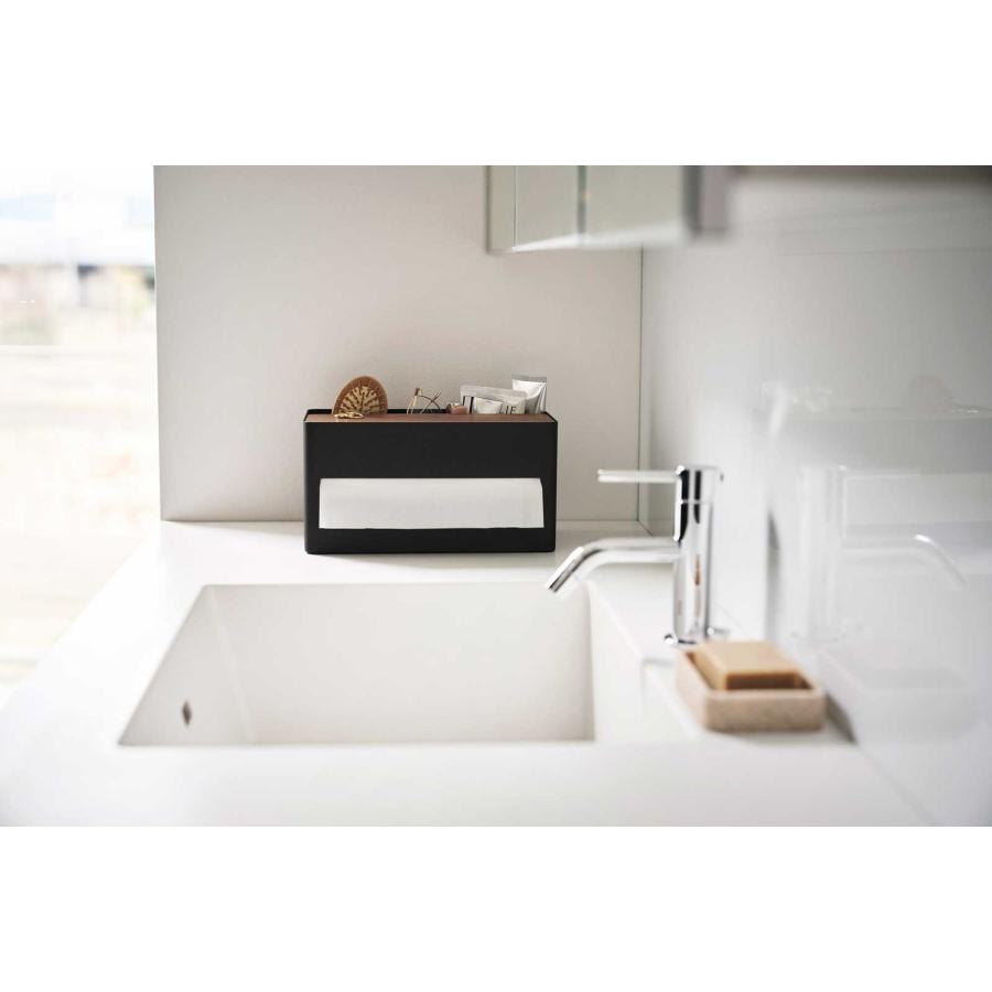 ティッシュケース RIN リン 厚型対応ティッシュケース&リモコンスタンド リモコンスタンド 天然木 ティッシュカバー 山崎実業 正規品 10414 ブラウン |  | 06