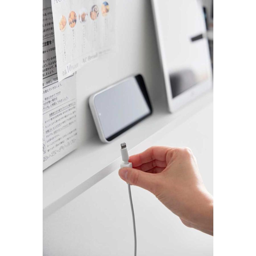 壁面収納 tower タワー 壁付けスチールパネル リモコンホルダー付き 壁掛け マグネット収納 ウォールラック 収納ラック 山崎実業 正規品 10352 ホワイト | tower | 06