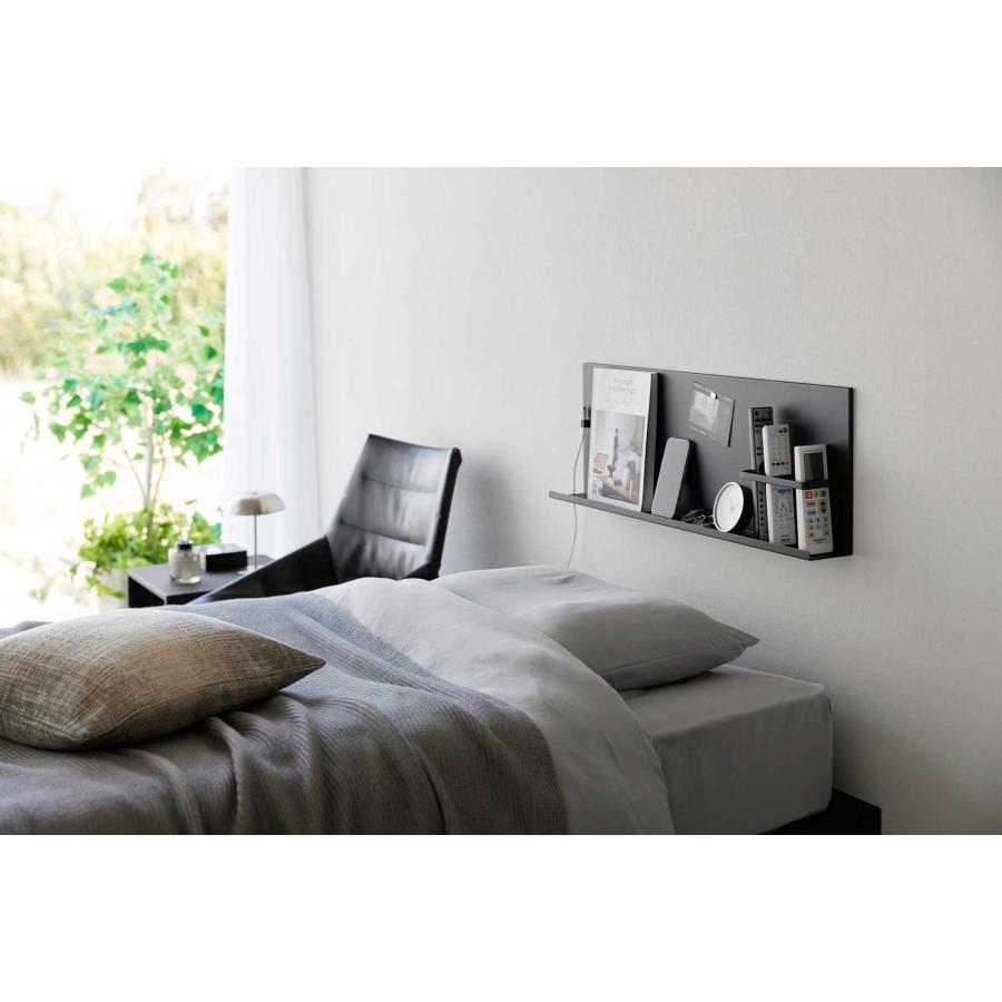 壁面収納 tower タワー 壁付けスチールパネル リモコンホルダー付き 壁掛け マグネット収納 ウォールラック 収納ラック 山崎実業 正規品 10353 ブラック | tower | 03