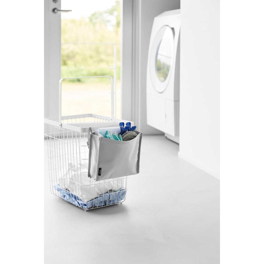 ピンチバスケット tower タワー 洗濯カゴに取り付けるピンチ＆ネット収納ポケット 仕切り付き 洗濯用品 ピンチかご 山崎実業 正規品 10436 ライトグレー | tower | 02