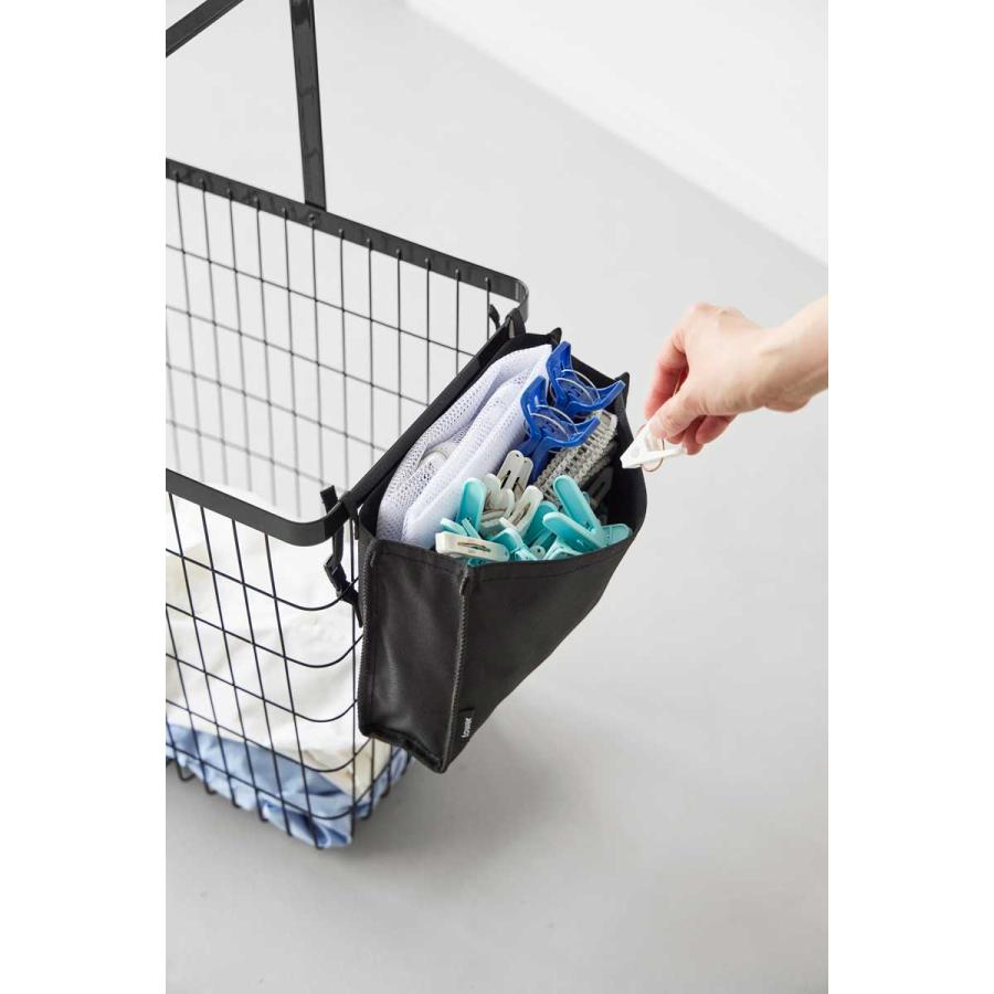 ピンチバスケット tower タワー 洗濯カゴに取り付けるピンチ＆ネット収納ポケット 仕切り付き 洗濯用品 ピンチかご 山崎実業 正規品 10437 ブラック | tower | 04