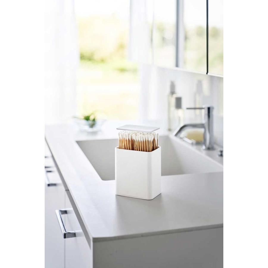 綿棒ケース tower タワー ポップアップ式綿棒ケース 仕切り付き ケア用品 ケア用品 山崎実業 正規品 10284 ホワイト | tower | 02