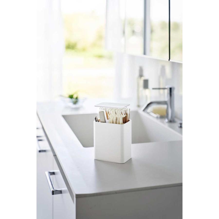 綿棒ケース tower タワー ポップアップ式綿棒ケース 仕切り付き ケア用品 ケア用品 山崎実業 正規品 10284 ホワイト | tower | 03