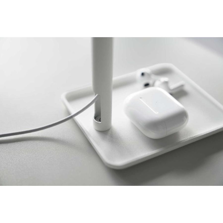 スマホスタンド tower タワー トレー付きスマートフォン充電スタンド マグネット式ワイヤレス充電器用 スマートフォン用スタンド 山崎実業 10088 ホワイト | tower | 06