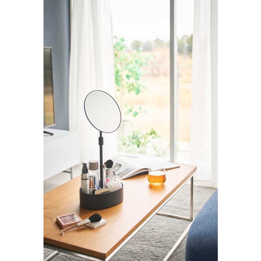 化粧鏡 tower タワー 高さと角度が調節できる収納付きスタンドミラー 高さ調節 角度調節 大きめミラー メイクアップミラー 山崎実業 正規品 10419 ブラック | tower | 04