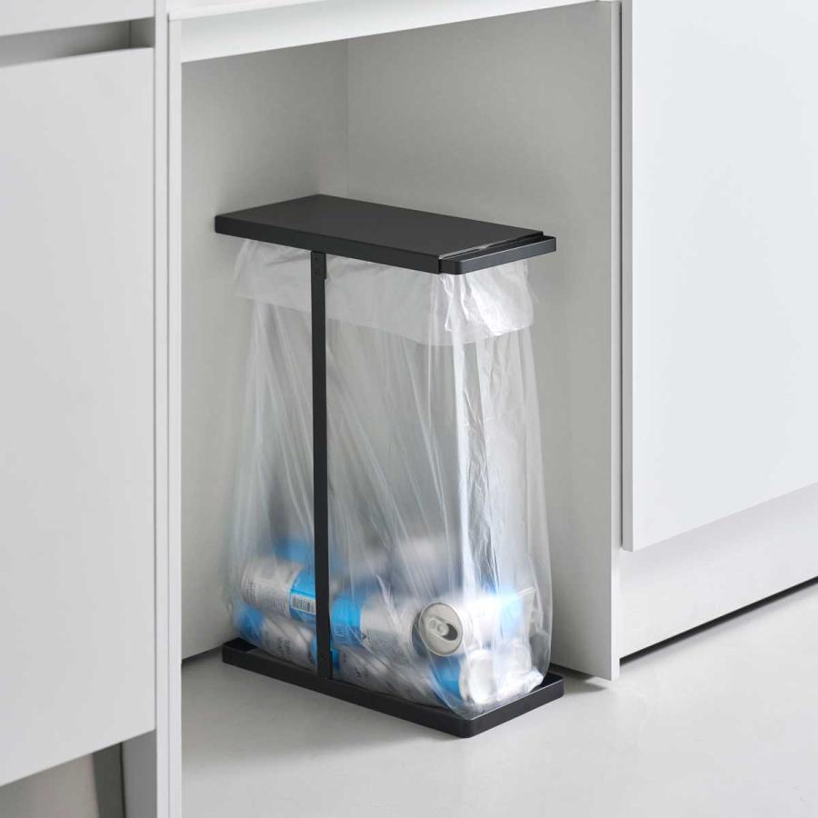 分別ゴミ箱 tower タワー 引き出す分別ゴミ袋ホルダー タワー スリム 45L スライド式 スリム ダストボックス キッチン用 山崎実業 正規品 10265 ブラック | tower