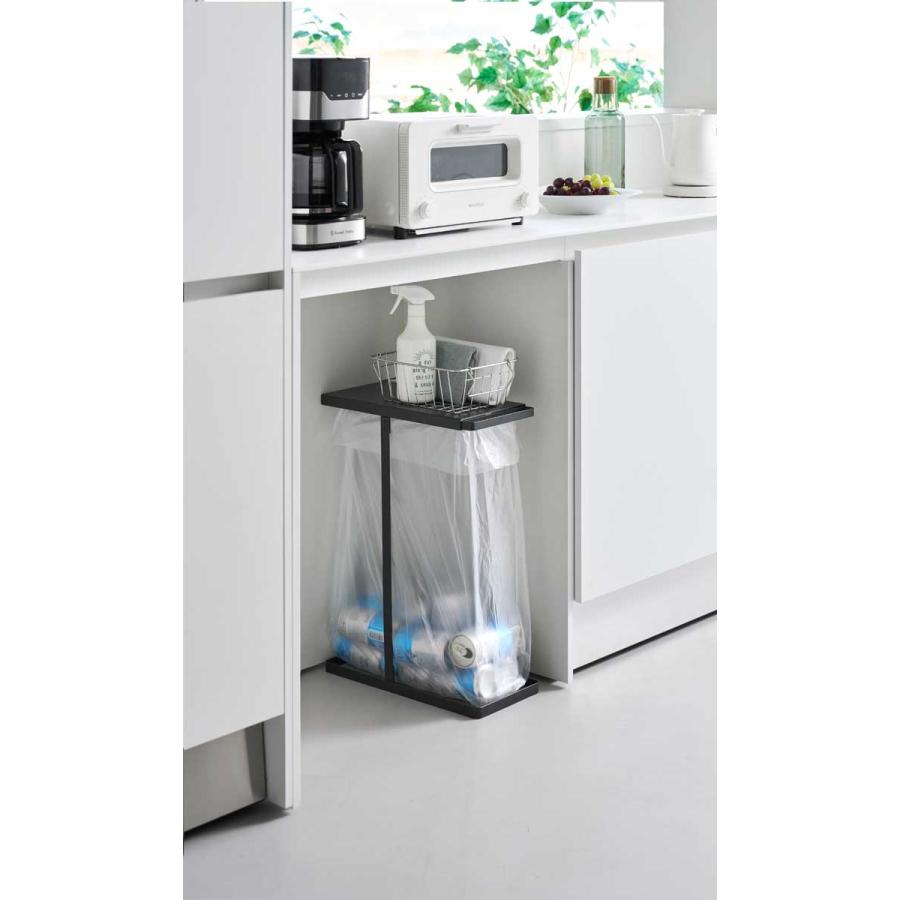 分別ゴミ箱 tower タワー 引き出す分別ゴミ袋ホルダー タワー スリム 45L スライド式 スリム ダストボックス キッチン用 山崎実業 正規品 10265 ブラック | tower | 02