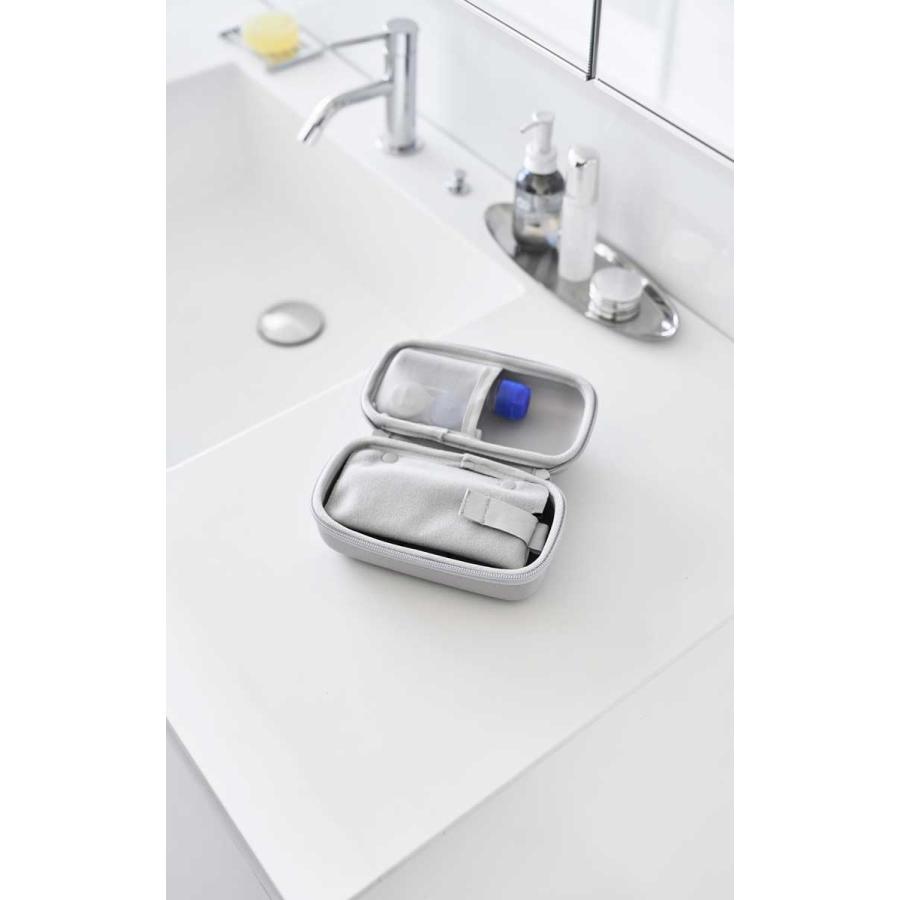 メガネケース tower タワー メガネとコンタクトレンズ用品が収納できるメガネケース ファスナー付き セミハードケース 山崎実業 正規品 10438 ライトグレー | tower | 02