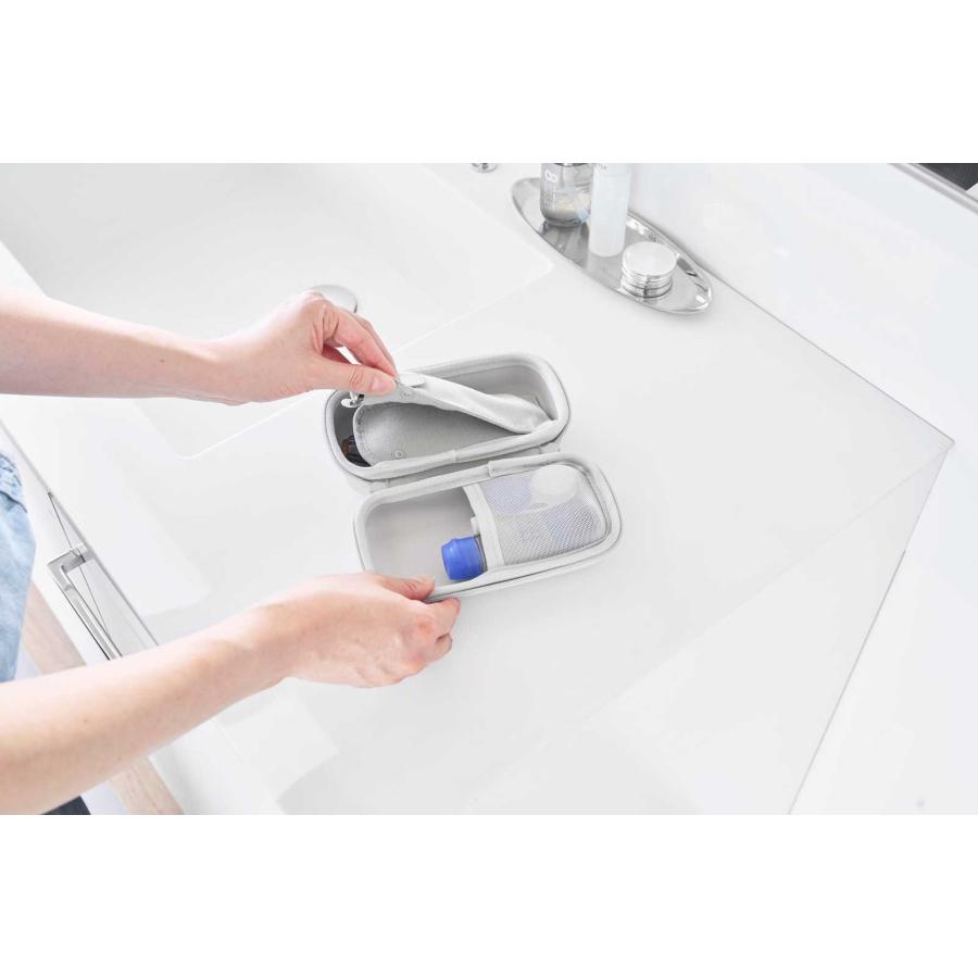 メガネケース tower タワー メガネとコンタクトレンズ用品が収納できるメガネケース ファスナー付き セミハードケース 山崎実業 正規品 10438 ライトグレー | tower | 05