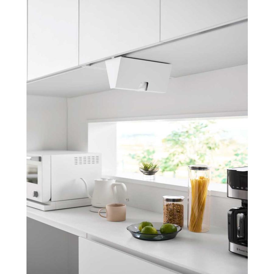 アイラップケース tower タワー 戸棚下プラスチックバッグケース 吊り下げ戸棚 引っ掛け アイラップホルダー 山崎実業 正規品 10252 ホワイト | tower | 02