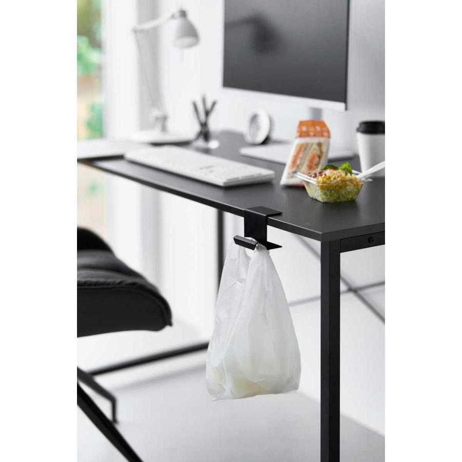 バッグハンガー tower タワー テーブル横レジ袋ハンガー ゴミ受け ゴミ箱 レジ袋ホルダー 山崎実業 正規品 10483 ブラック | tower | 02
