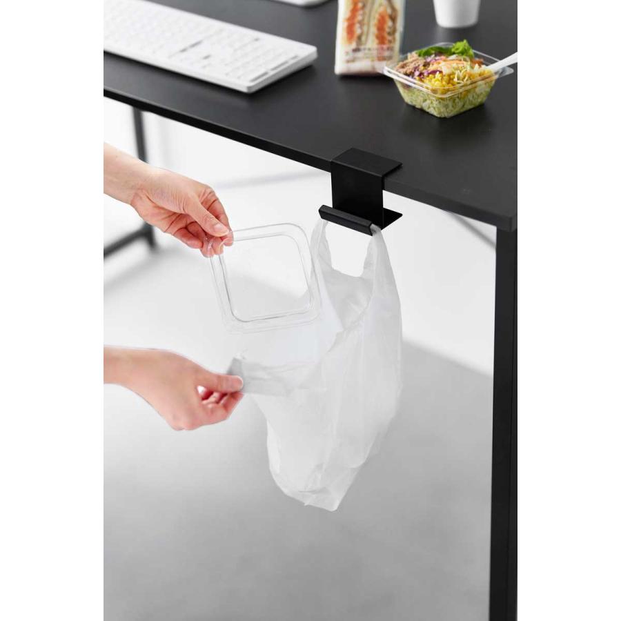 バッグハンガー tower タワー テーブル横レジ袋ハンガー ゴミ受け ゴミ箱 レジ袋ホルダー 山崎実業 正規品 10483 ブラック | tower | 04