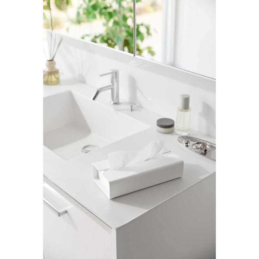 ティッシュケース tower タワー 入れ替え簡単ソフトパックティッシュケース ソフトパック専用 スチール製 ティッシュカバー 山崎実業 正規品 10450 ホワイト | tower | 03