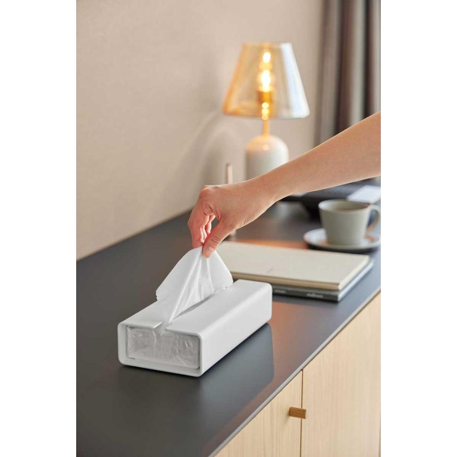 ティッシュケース tower タワー 入れ替え簡単ソフトパックティッシュケース ソフトパック専用 スチール製 ティッシュカバー 山崎実業 正規品 10450 ホワイト | tower | 04