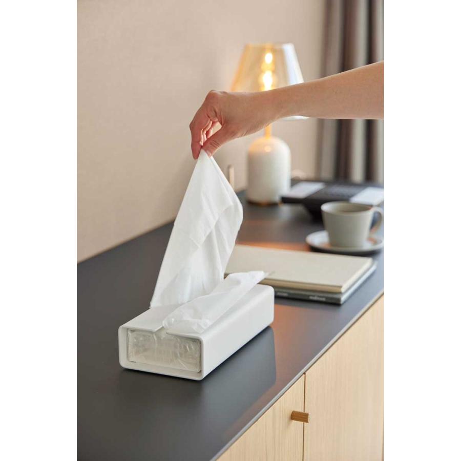 ティッシュケース tower タワー 入れ替え簡単ソフトパックティッシュケース ソフトパック専用 スチール製 ティッシュカバー 山崎実業 正規品 10450 ホワイト | tower | 05