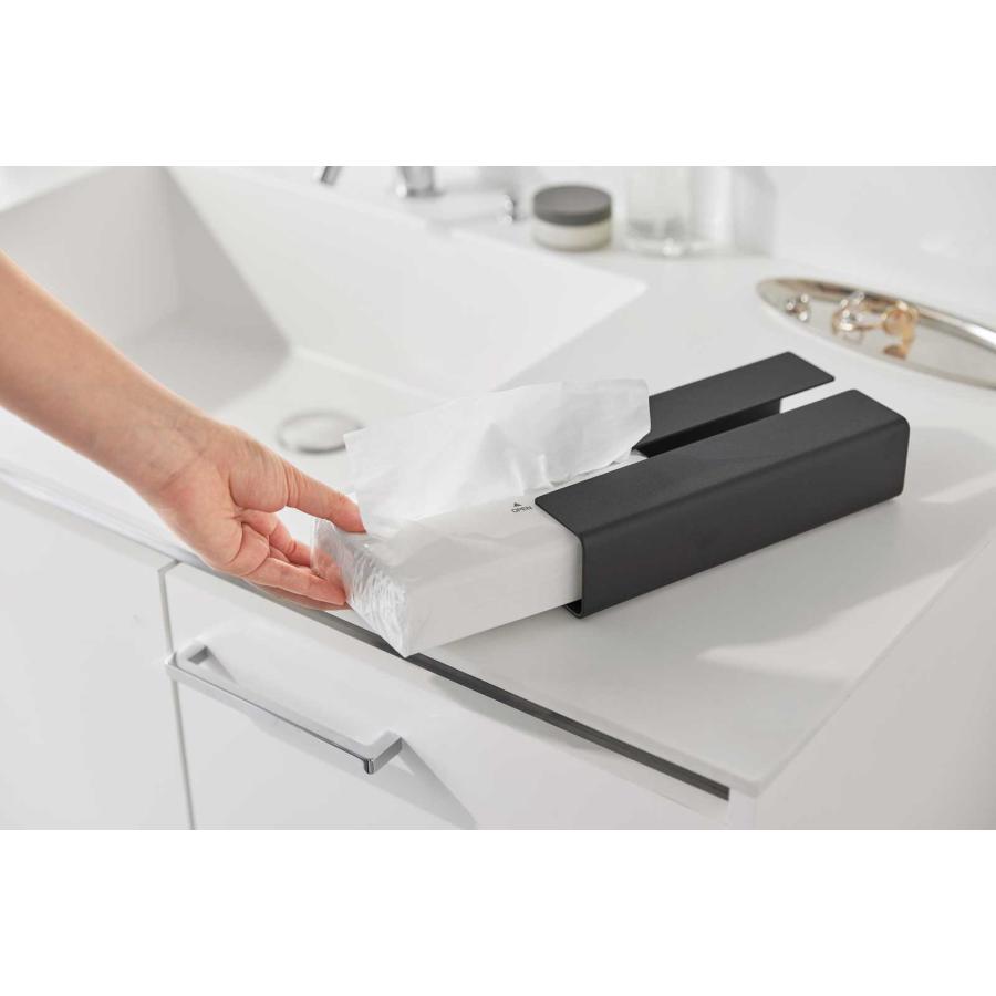 ティッシュケース tower タワー 入れ替え簡単ソフトパックティッシュケース ソフトパック専用 スチール製 ティッシュカバー 山崎実業 正規品 10451 ブラック | tower | 07