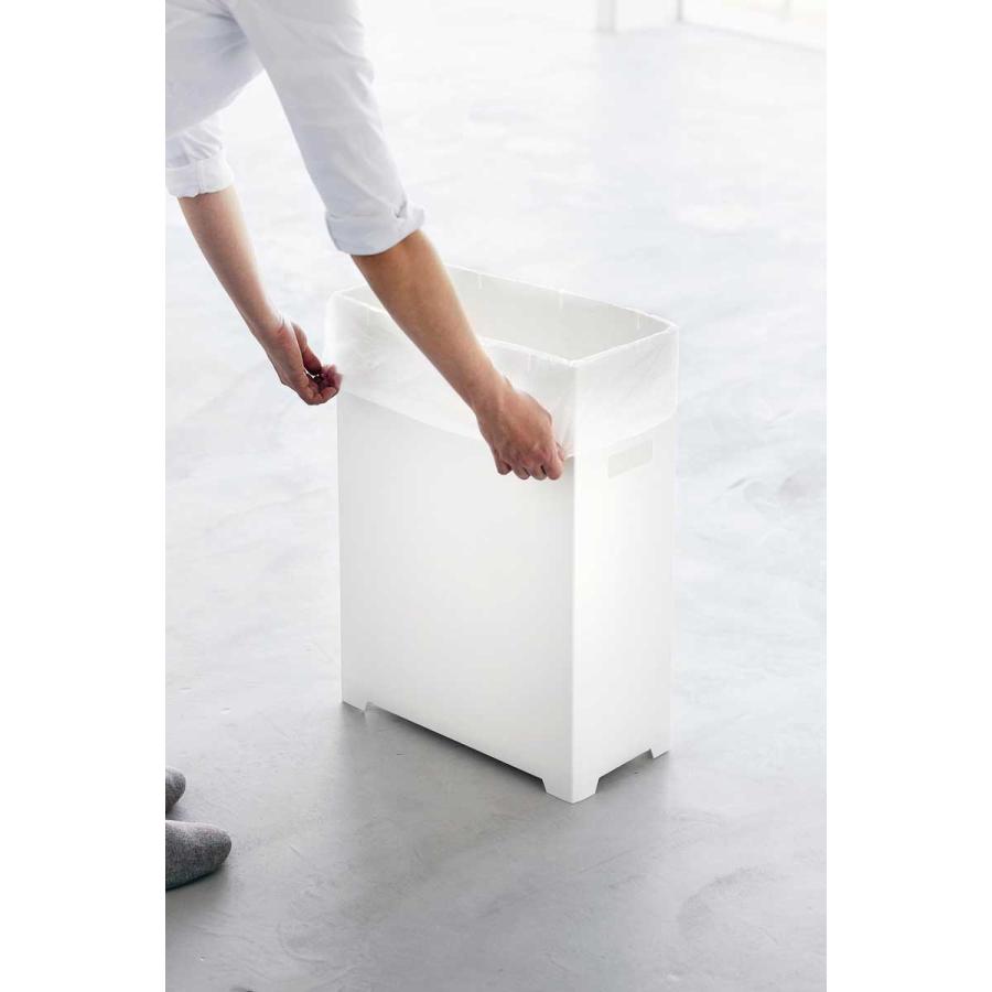 ふた付きゴミ箱 45リットル tower タワー スリム蓋付きゴミ箱 横開きタイプ 45L ハンドル付き 軽量 スリム キッチン用 山崎実業 正規品 1524 ホワイト | tower | 05