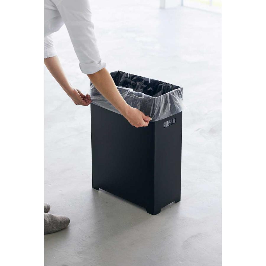 ふた付きゴミ箱 45リットル tower タワー スリム蓋付きゴミ箱 横開きタイプ 45L 2個組 ハンドル付き 軽量 スリム キッチン用 山崎実業 正規品 1527 ブラック | tower | 06