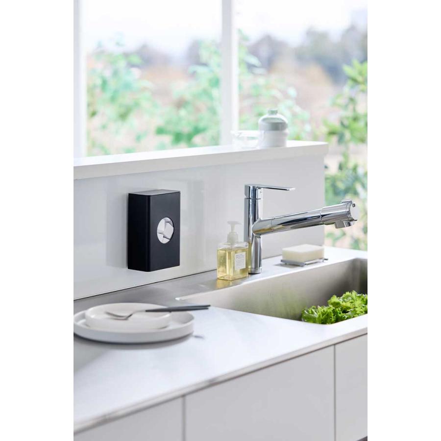 水切りネット収納 tower タワー フィルムフック水切りネットホルダー 吸盤 壁付け 壁掛け 水切りネット用ホルダー 山崎実業 正規品 10467 ブラック | tower | 03