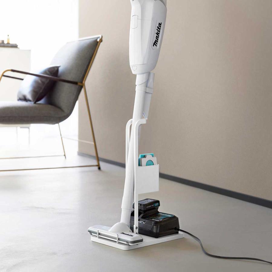スティッククリーナースタンド tower タワー スティッククリーナー紙パック&充電器収納スタンド スリム クリーナースタンド 山崎実業 正規品 10260 ホワイト | tower