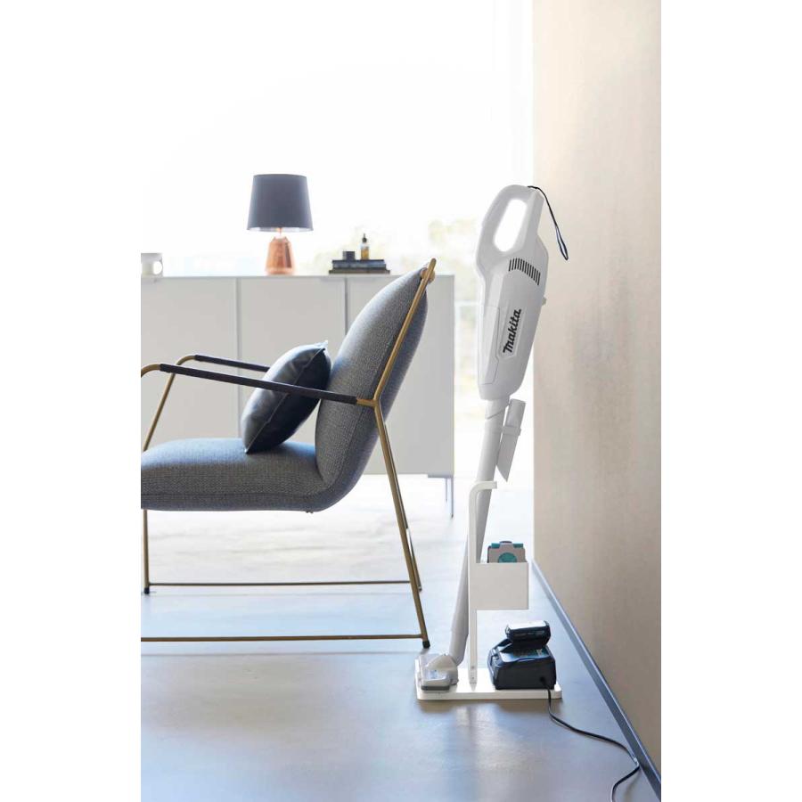 スティッククリーナースタンド tower タワー スティッククリーナー紙パック&充電器収納スタンド スリム クリーナースタンド 山崎実業 正規品 10260 ホワイト | tower | 05