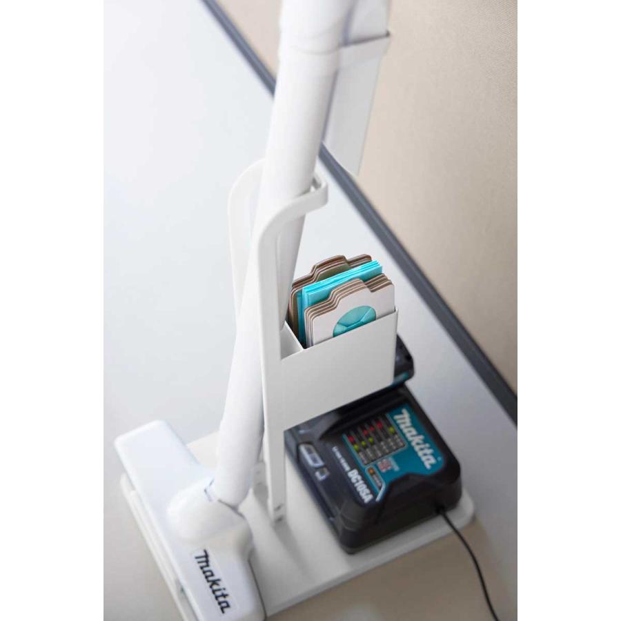 スティッククリーナースタンド tower タワー スティッククリーナー紙パック&充電器収納スタンド スリム クリーナースタンド 山崎実業 正規品 10260 ホワイト | tower | 07