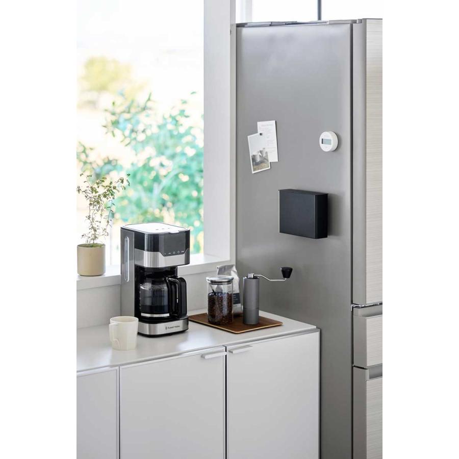 tower タワー マグネットコーヒーペーパーフィルターケース 扇形 円すい形フィルター対応 コーヒーフィルターホルダー 山崎実業 正規品 10331 ブラック | tower | 02