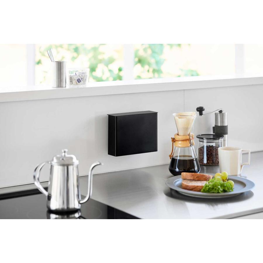 tower タワー マグネットコーヒーペーパーフィルターケース 扇形 円すい形フィルター対応 コーヒーフィルターホルダー 山崎実業 正規品 10331 ブラック | tower | 05