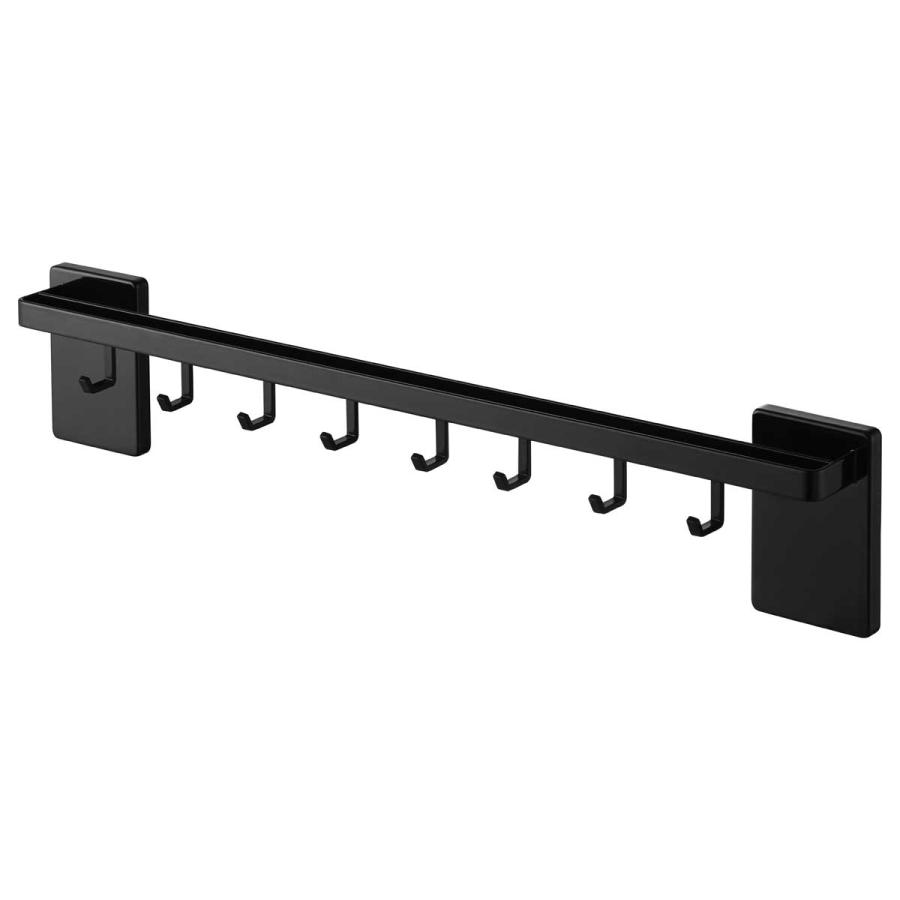 キッチンツール収納 tower タワー フィルムフック鍋蓋も収納できるキッチンツールバーフック付き W55 鍋蓋スタンド 山崎実業 正規品 10413 ブラック | tower | 01