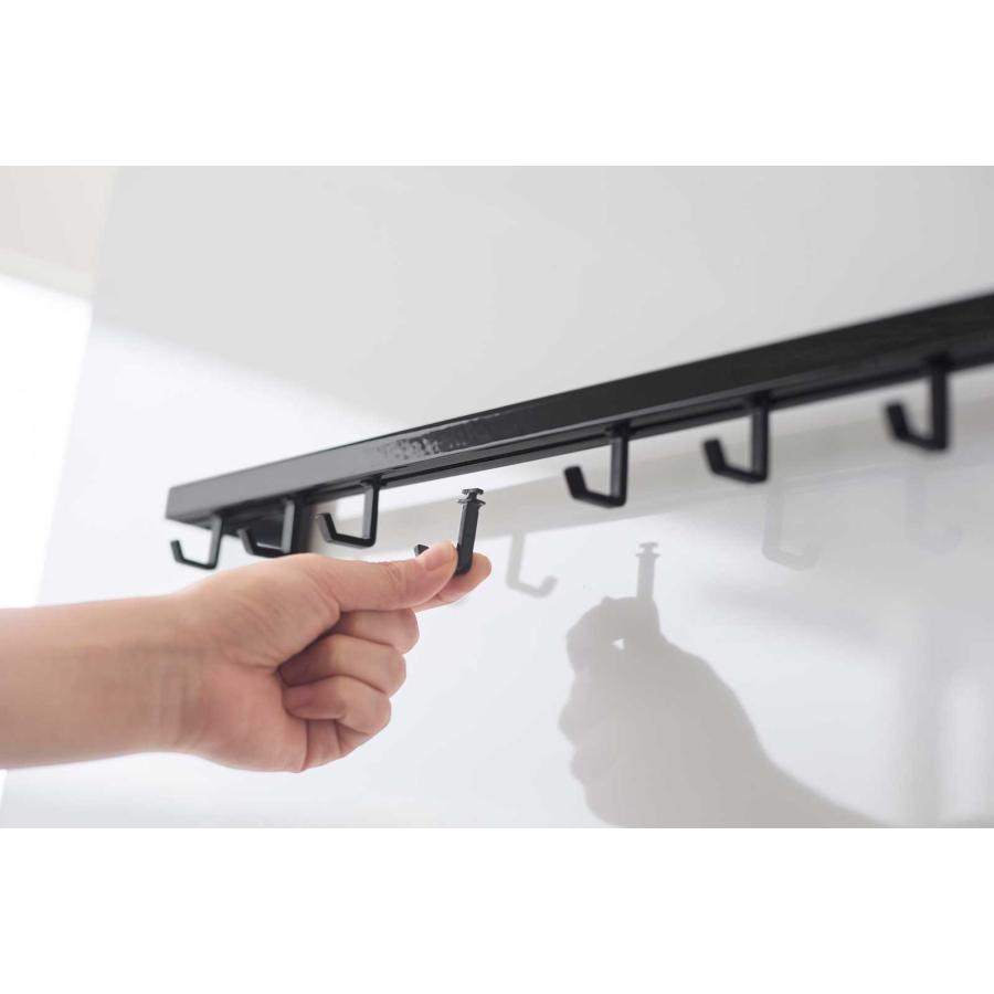 キッチンツール収納 tower タワー フィルムフック鍋蓋も収納できるキッチンツールバーフック付き W55 鍋蓋スタンド 山崎実業 正規品 10413 ブラック | tower | 06