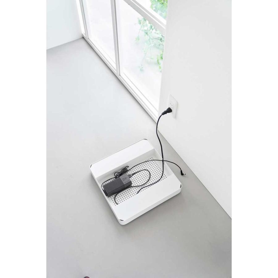 室内台車 tower タワー 収納付きスチール台車 スチール製 アダプター 電源タップ 収納 部屋 インテリア 山崎実業 正規品 10350 ホワイト | tower | 05