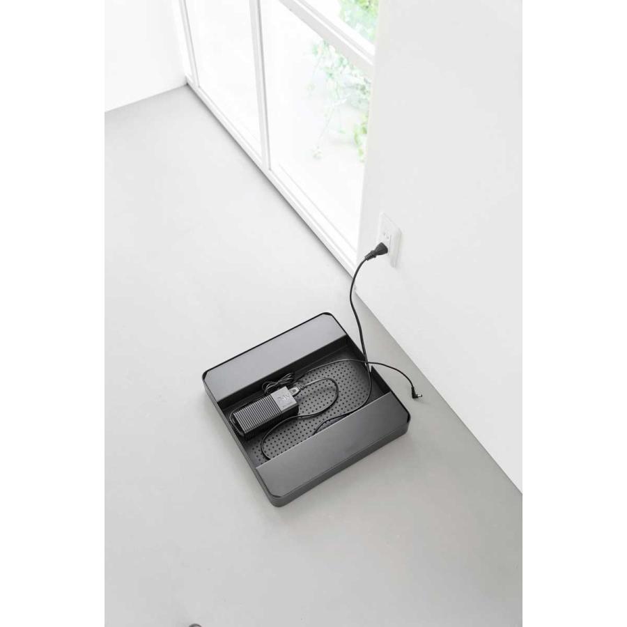 室内台車 tower タワー 収納付きスチール台車 スチール製 アダプター 電源タップ 収納 部屋 インテリア 山崎実業 正規品 10351 ブラック | tower | 05