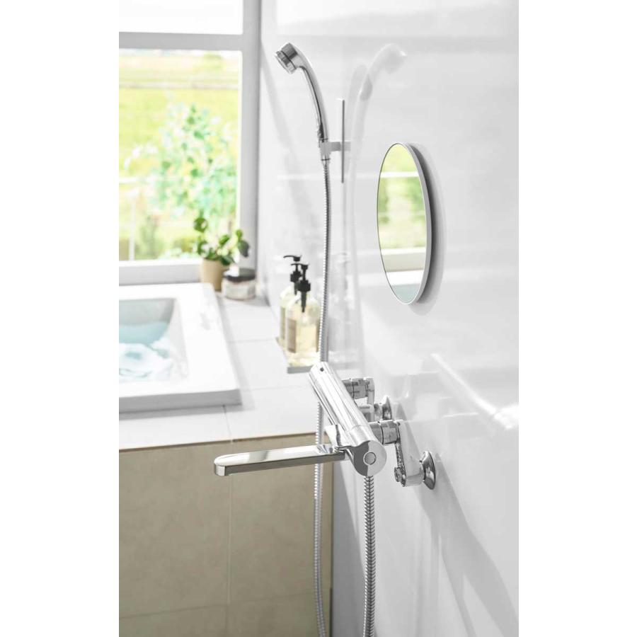 浴室ミラー tower タワー マグネットバスルームミラー 丸型 23cm 風呂鏡 マグネット設置 バスルームミラー 山崎実業 正規品 10175 ホワイト | tower | 03