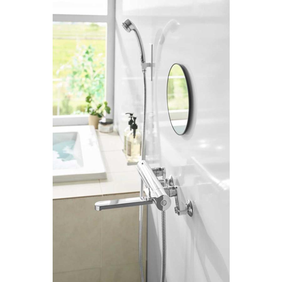 浴室ミラー tower タワー マグネットバスルームミラー 丸型 23cm 風呂鏡 マグネット設置 バスルームミラー 山崎実業 正規品 10176 ブラック | tower | 03