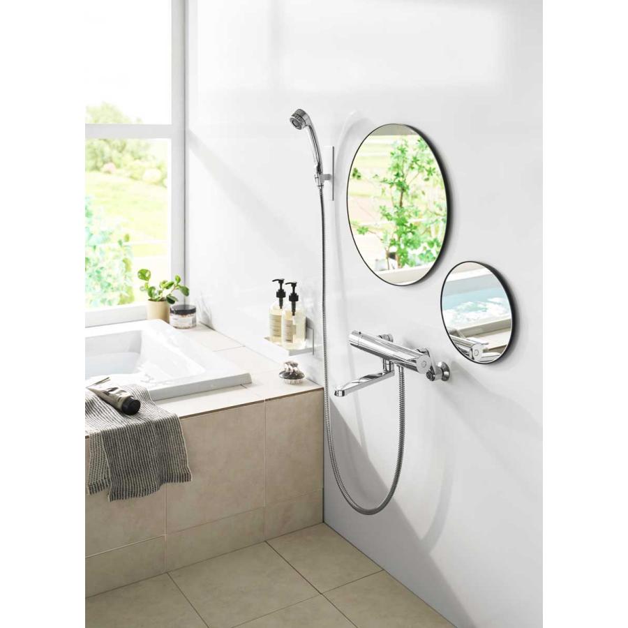 浴室ミラー tower タワー マグネットバスルームミラー 丸型 23cm 風呂鏡 マグネット設置 バスルームミラー 山崎実業 正規品 10176 ブラック | tower | 06