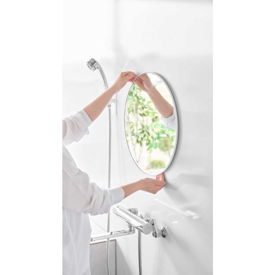 浴室ミラー tower タワー マグネットバスルームミラー 丸型 42cm 風呂鏡 マグネット設置 バスルームミラー 山崎実業 正規品 10177 ホワイト | tower | 04