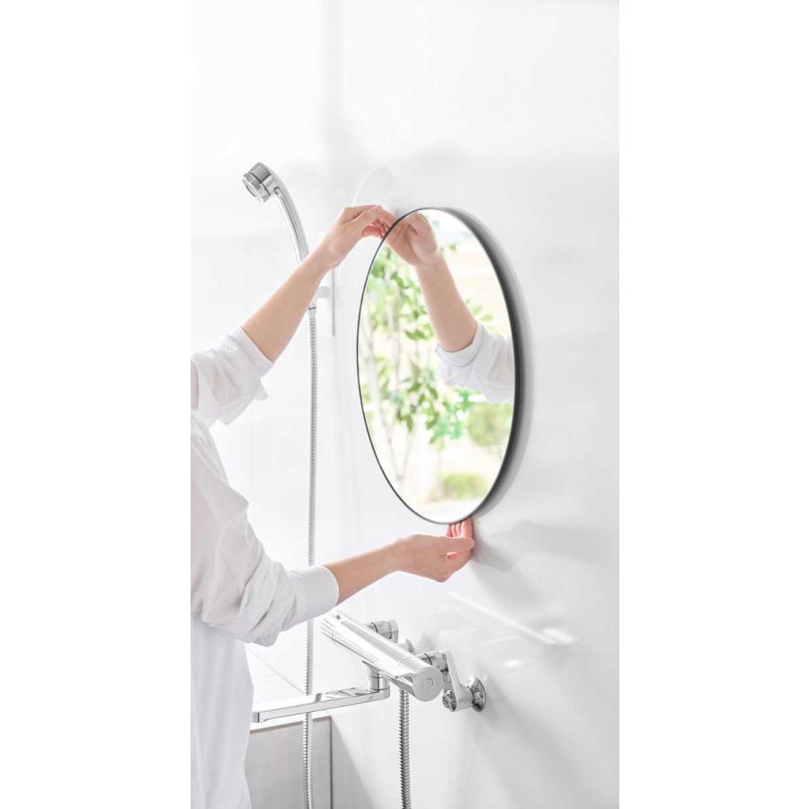 浴室ミラー tower タワー マグネットバスルームミラー 丸型 42cm 風呂鏡 マグネット設置 バスルームミラー 山崎実業 正規品 10178 ブラック | tower | 04