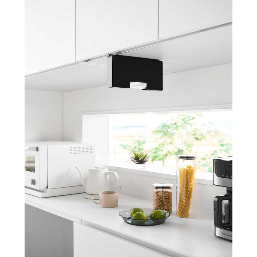 ポリ袋ストッカー tower タワー 戸棚下ポリ袋収納ホルダー スリム S 引っ掛け 吊り下げ戸棚下 ポリ袋収納ケース 山崎実業 正規品 10249 ブラック | tower | 02