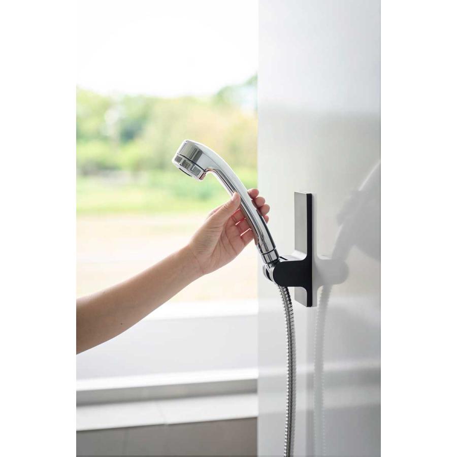 シャワーフック tower タワー 角度が調節できるマグネットシャワーホルダー 角度調節 シャワーハンガー 掛具 山崎実業 正規品 10287 ブラック | tower | 05