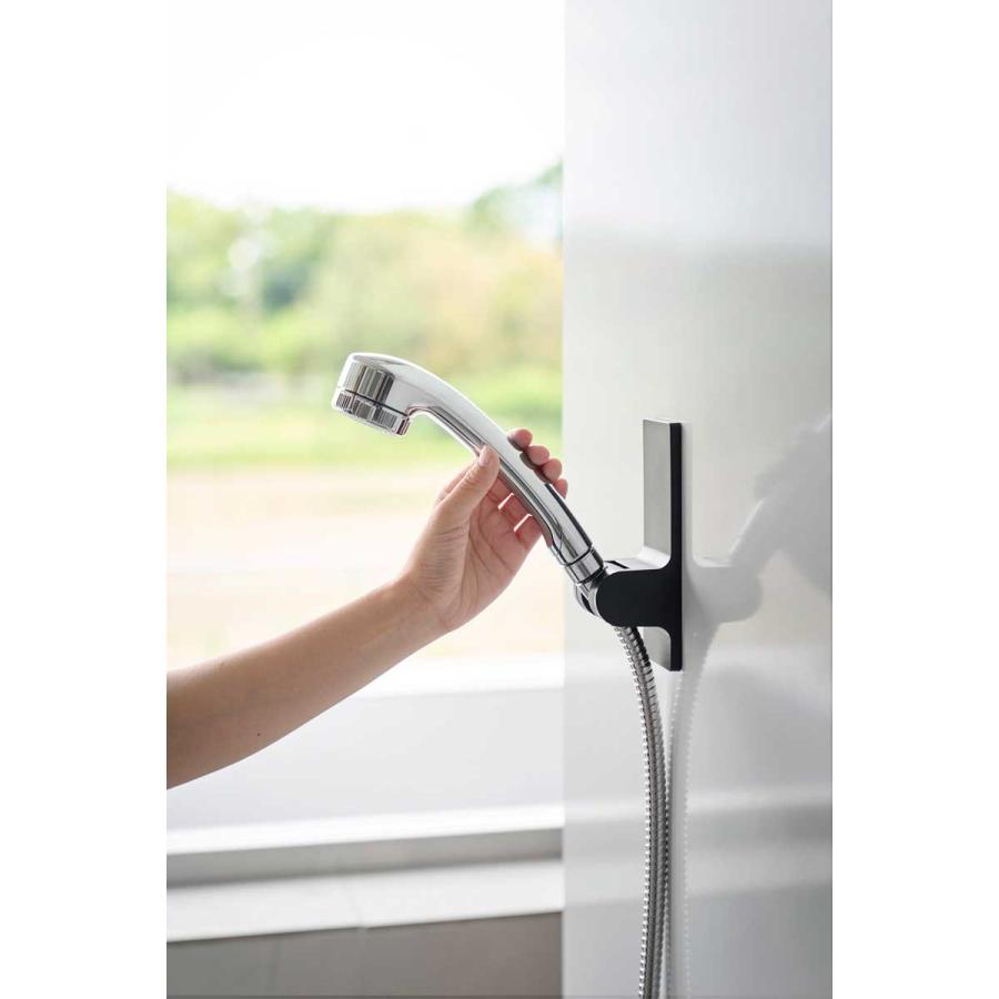 シャワーフック tower タワー 角度が調節できるマグネットシャワーホルダー 角度調節 シャワーハンガー 掛具 山崎実業 正規品 10287 ブラック | tower | 06