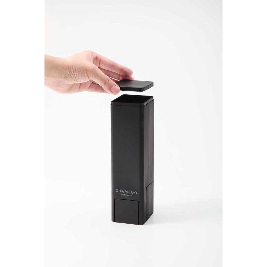 ソープディスペンサー tower タワー 下から出るマグネットディスペンサー 壁付け 壁掛け 詰め替え用ボトル 山崎実業 正規品 10293 コンディショナー ブラック | tower | 05