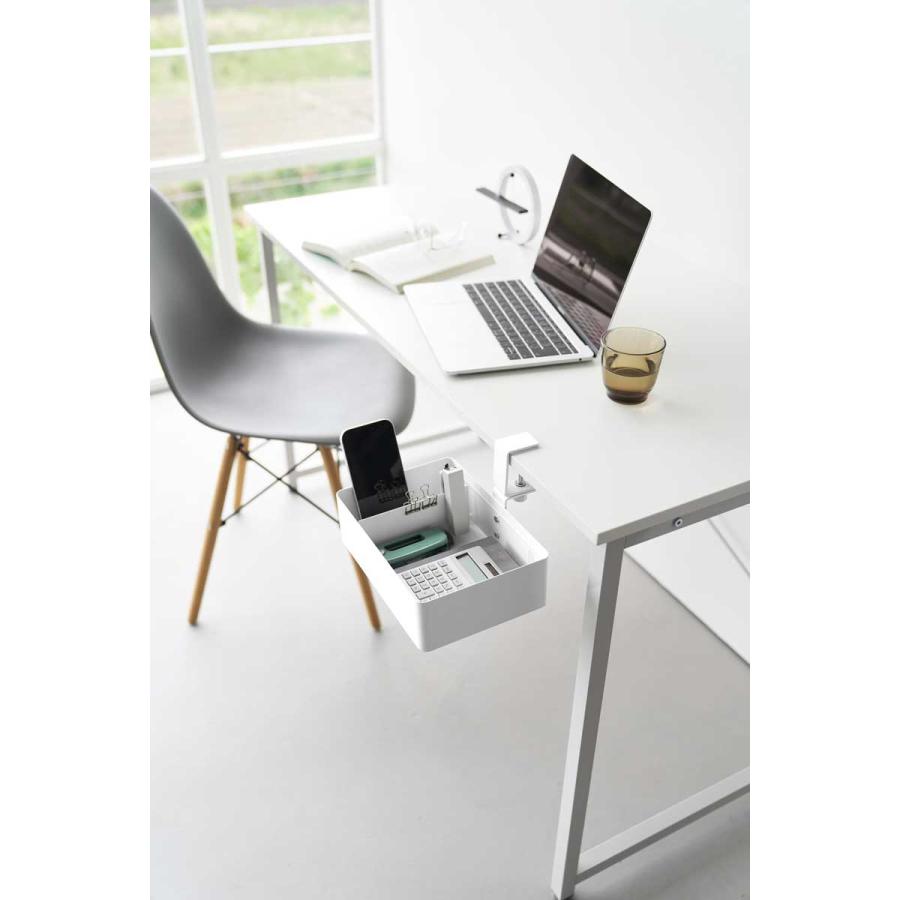 デスク収納ラック tower タワー テーブル横回転収納ラック 仕切り付き テーブル収納 デスクオーガナイザー デスクトレー 山崎実業 正規品 10365 ホワイト | tower | 02